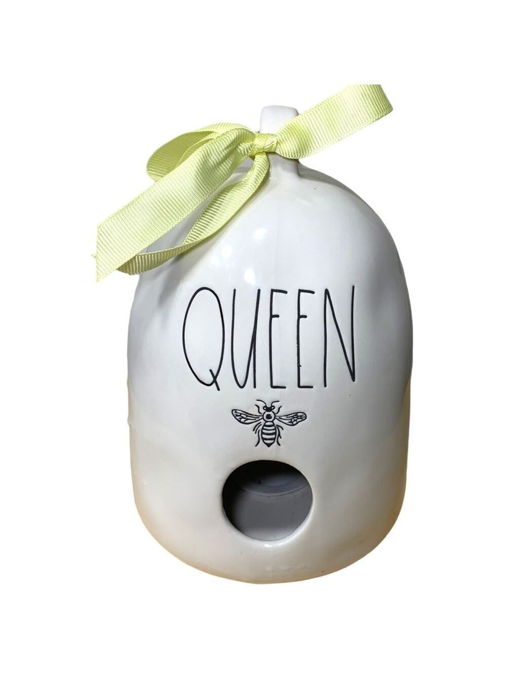 Rae Dunn Artisan Queen BEE HIVE Birdhouse White Ceramic Piece Home Decor 8”
